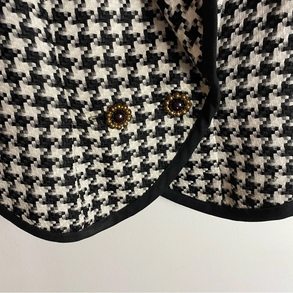Vtg ETOILE houndstooth Classic Blazer jacket HTF Womens size 8